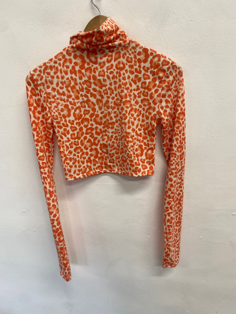 Fabulous Omighty Long sleeve top UK M Orange animal print GM143