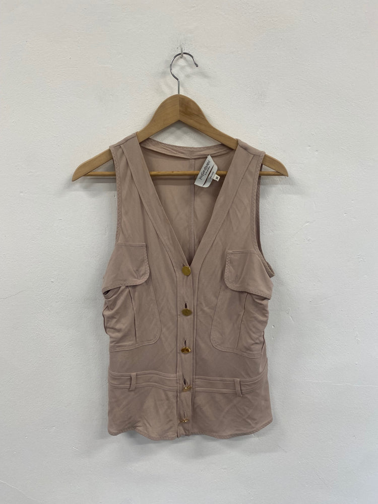 Fabulous Rare Vintage 2003 Yves Saint Laurent Top UkM Beige Tom Ford era GM143