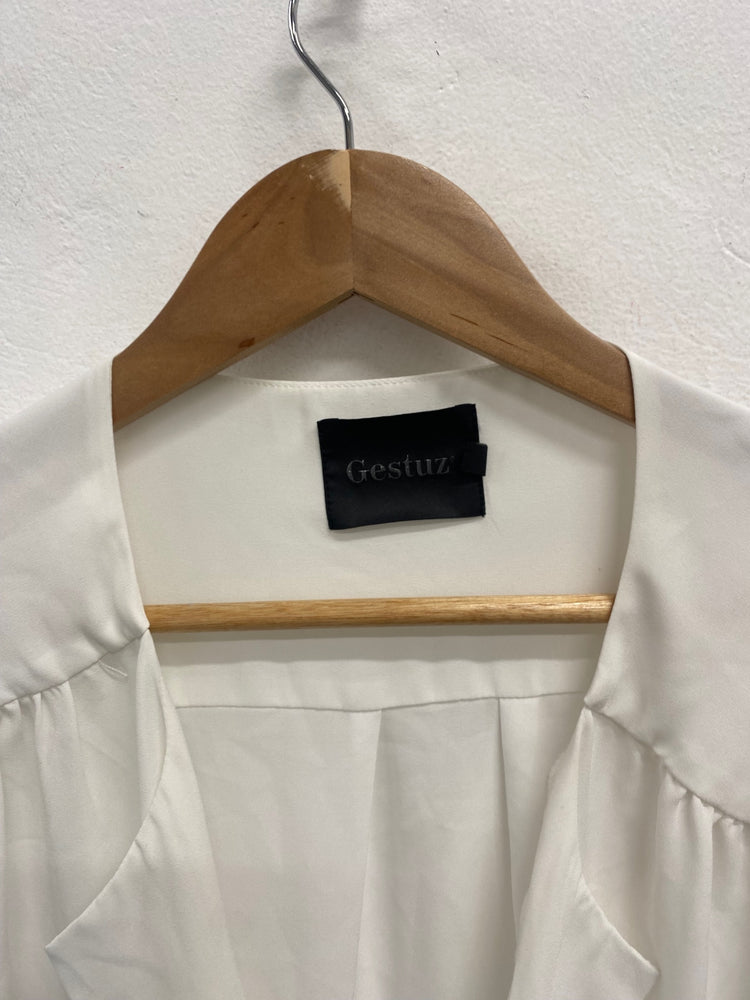 Fabulous Gestuz Blouse UK 14 Cream longline office GM143