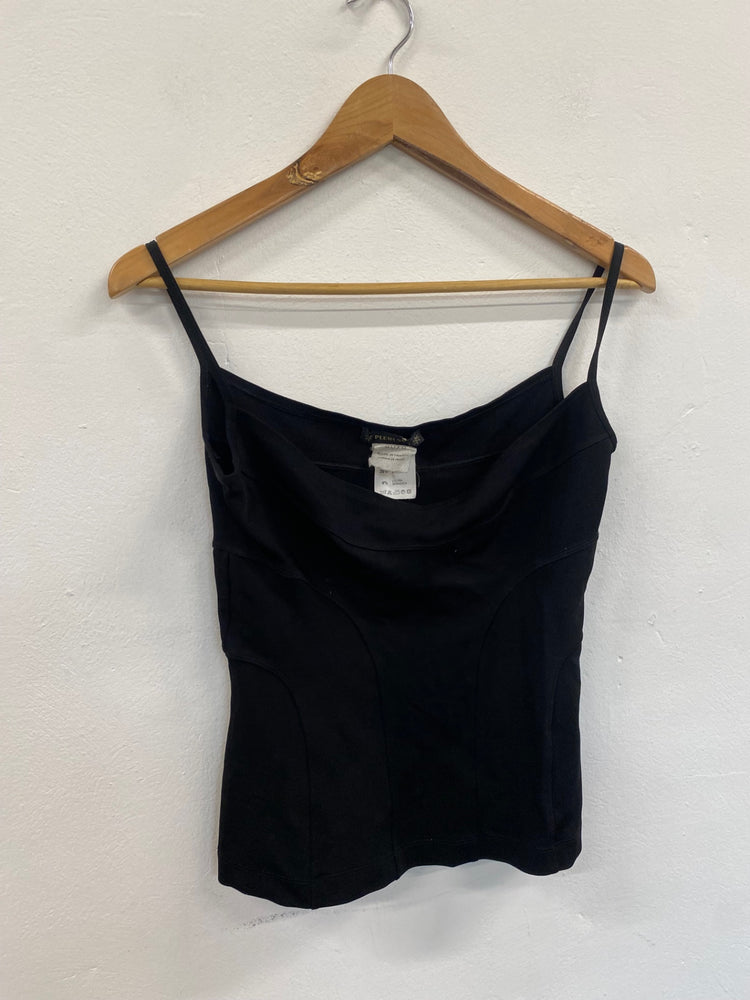 Fabulous vintage Y2K Plein Sud Top UK12 Black corset vibes GM143