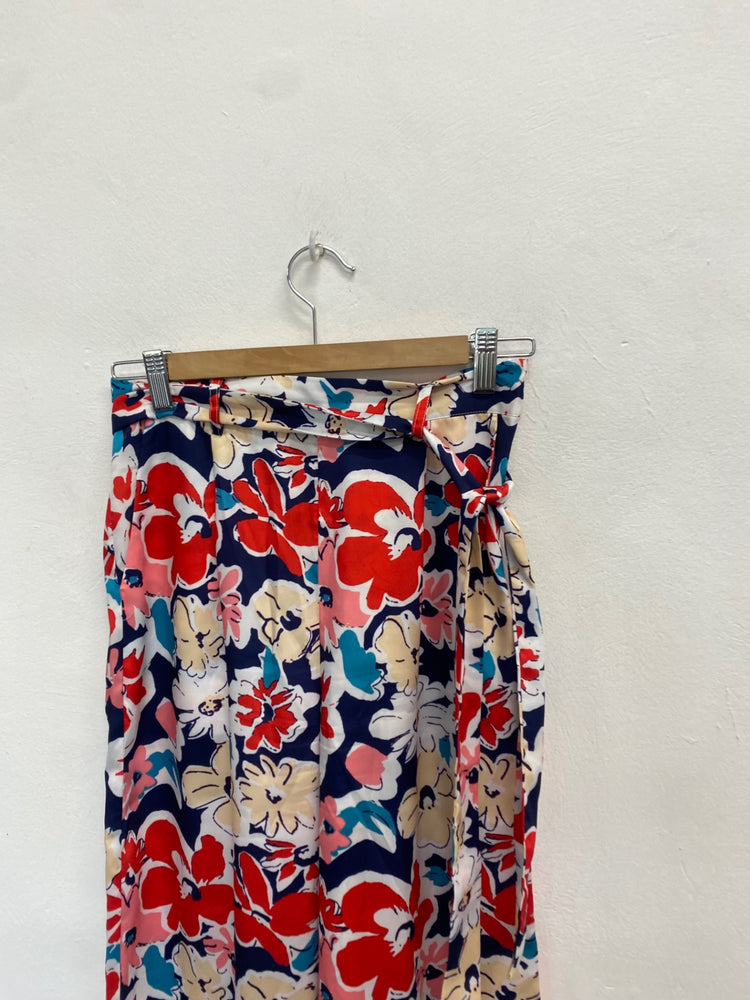 Fabulous Leo & ugo Trousers Uk 6 Multicolor floral tie waist ZB458