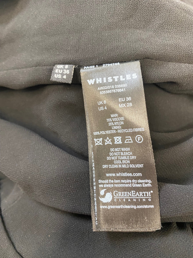 Fabulous Whistles Jumpsuit UK 8 Black velvet zip front ZB458