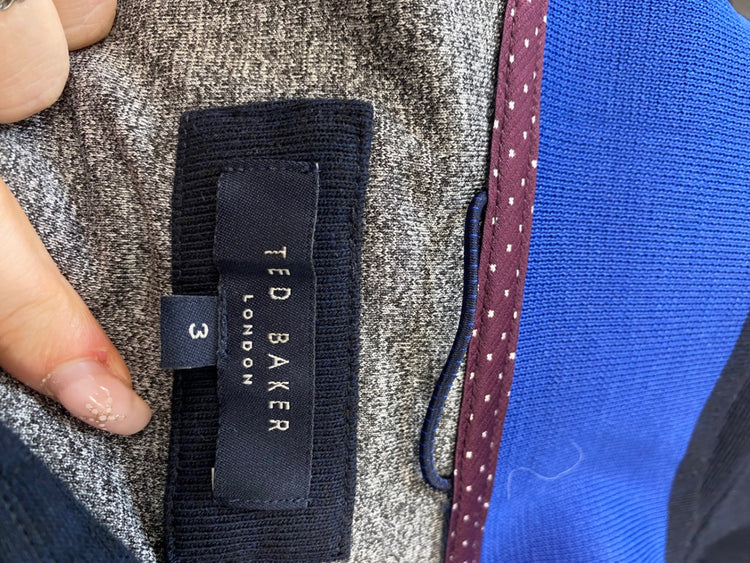 Fabulous Ted Baker Bomber Jacket UK M Navy ZB458