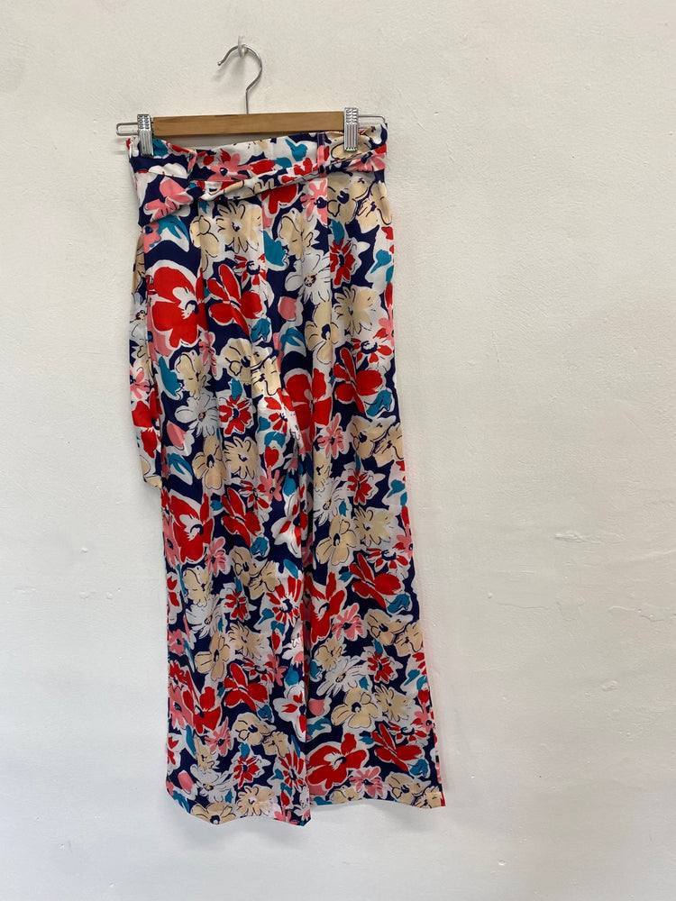 Fabulous Leo & ugo Trousers Uk 6 Multicolor floral tie waist ZB458