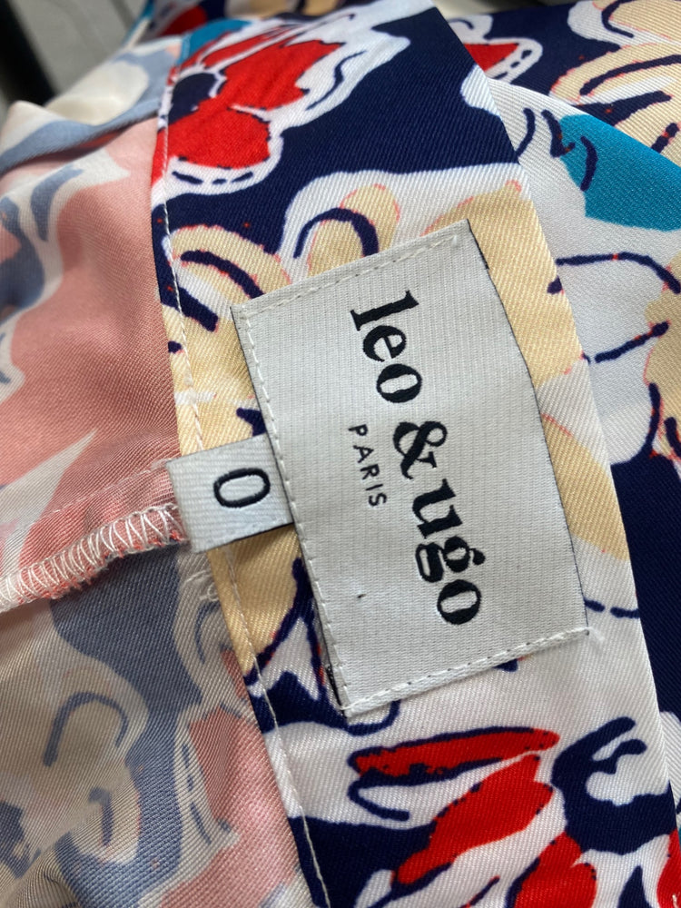 Fabulous Leo & ugo Trousers Uk 6 Multicolor floral tie waist ZB458