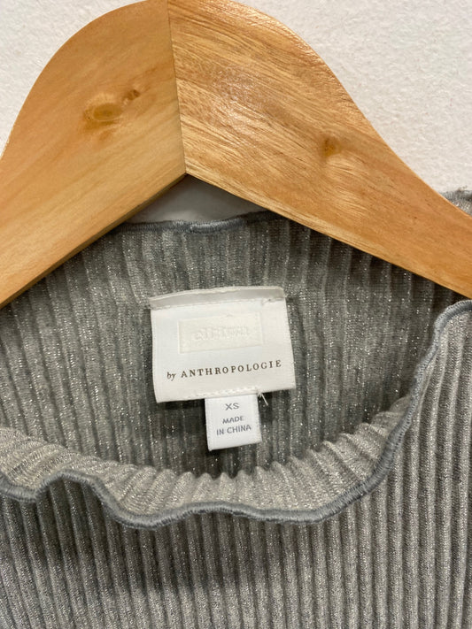 Fabulous Anthropologie Sleeveless Top Uk 6 Grey metallic ribbed ZB458