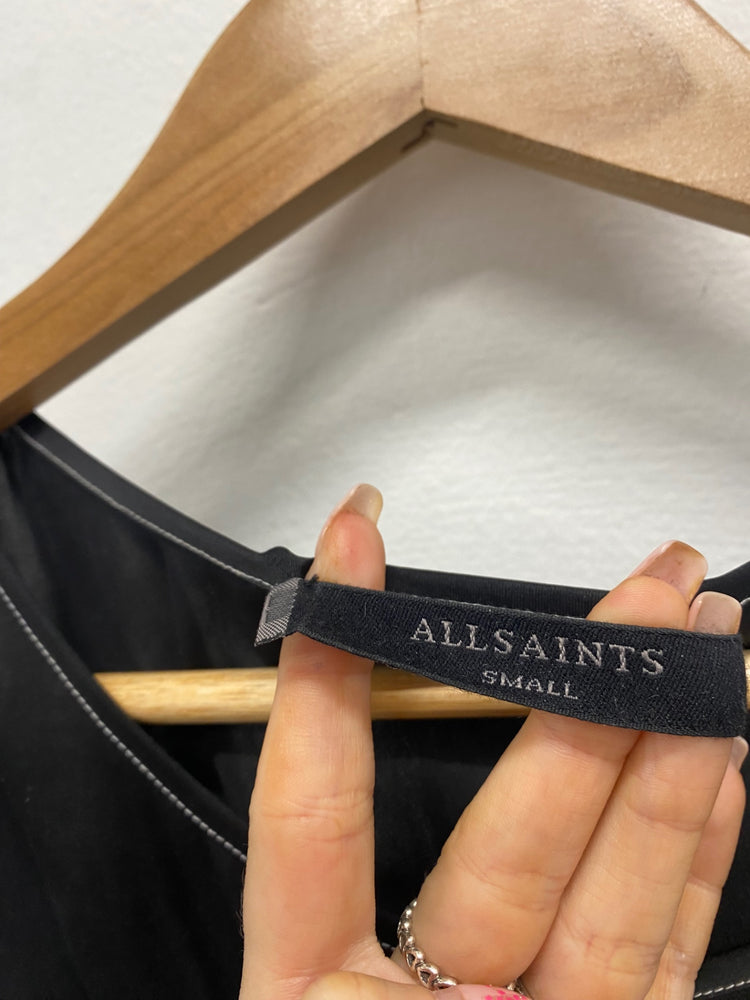 Fabulous AllSaints Shirt jumper 2 piece kowlo Dress UK S Black ZB458