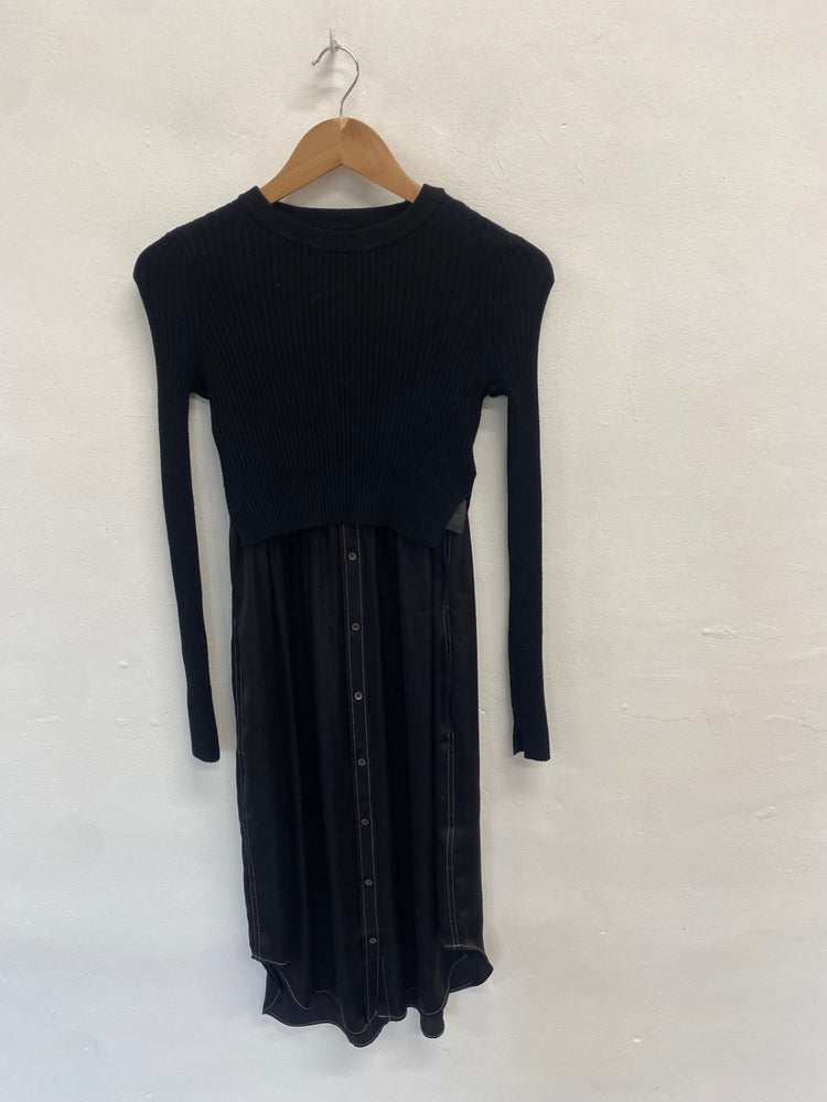 Fabulous AllSaints Shirt jumper 2 piece kowlo Dress UK S Black ZB458