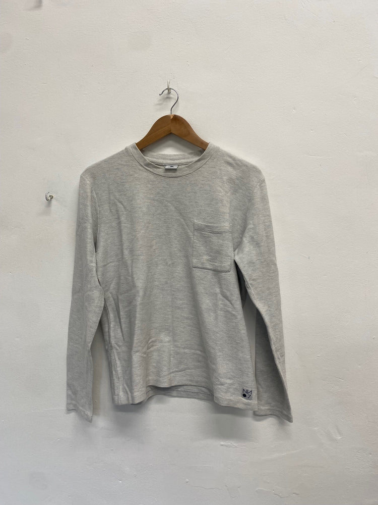 Fabulous NN07 Long sleeve top cotton Ari UK M Grey ZB458