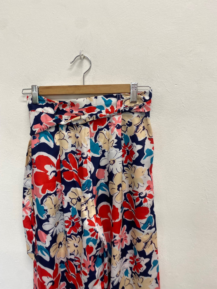 Fabulous Leo & ugo Trousers Uk 6 Multicolor floral tie waist ZB458