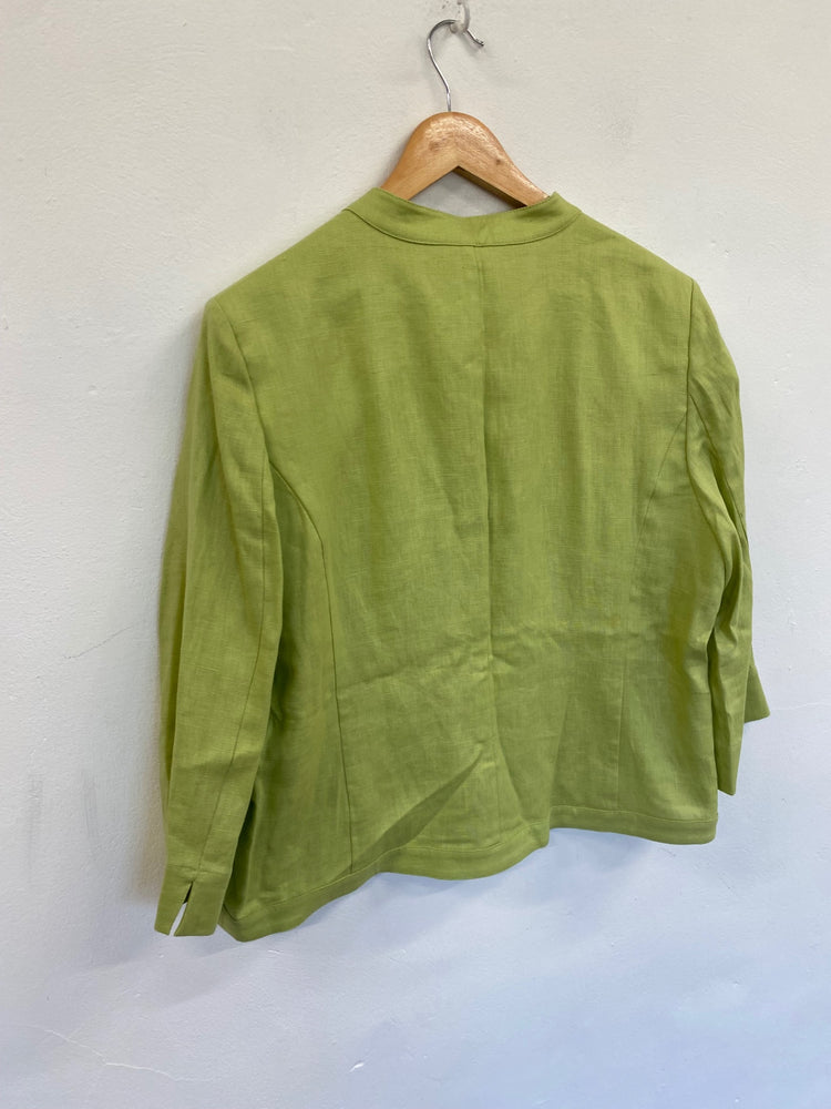 Fabulous CC Country Casuals Linen New Jacket UK18 Green Lime GC459