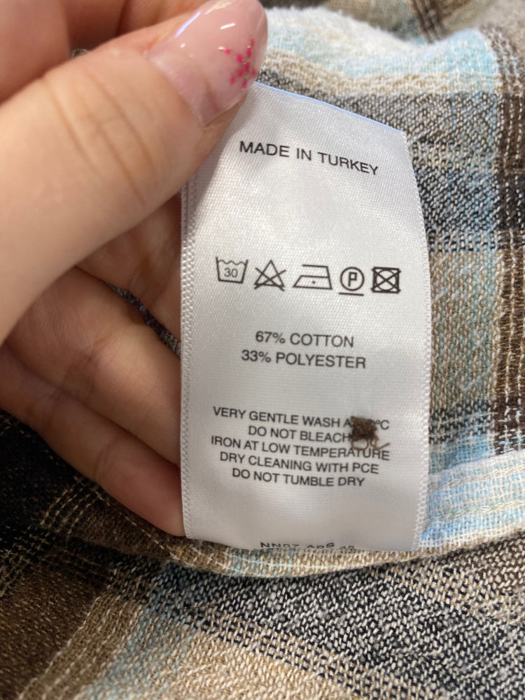 Fabulous NN07 Shacket UK M Brown beige checked ZB458