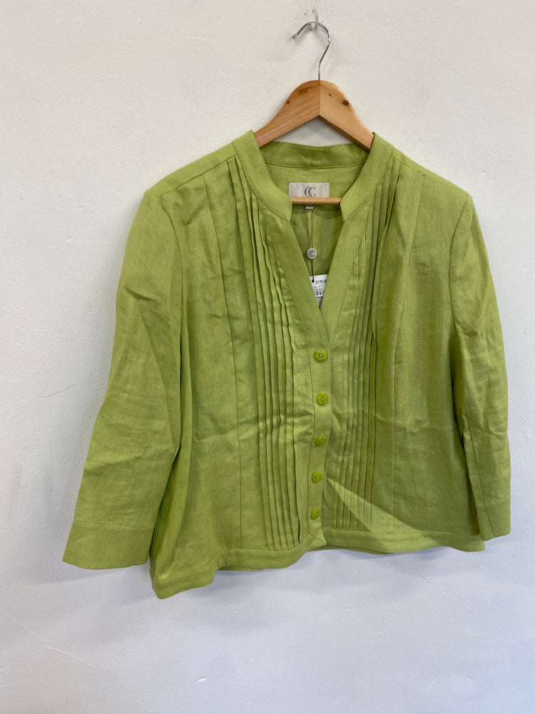 Fabulous CC Country Casuals Linen New Jacket UK18 Green Lime GC459