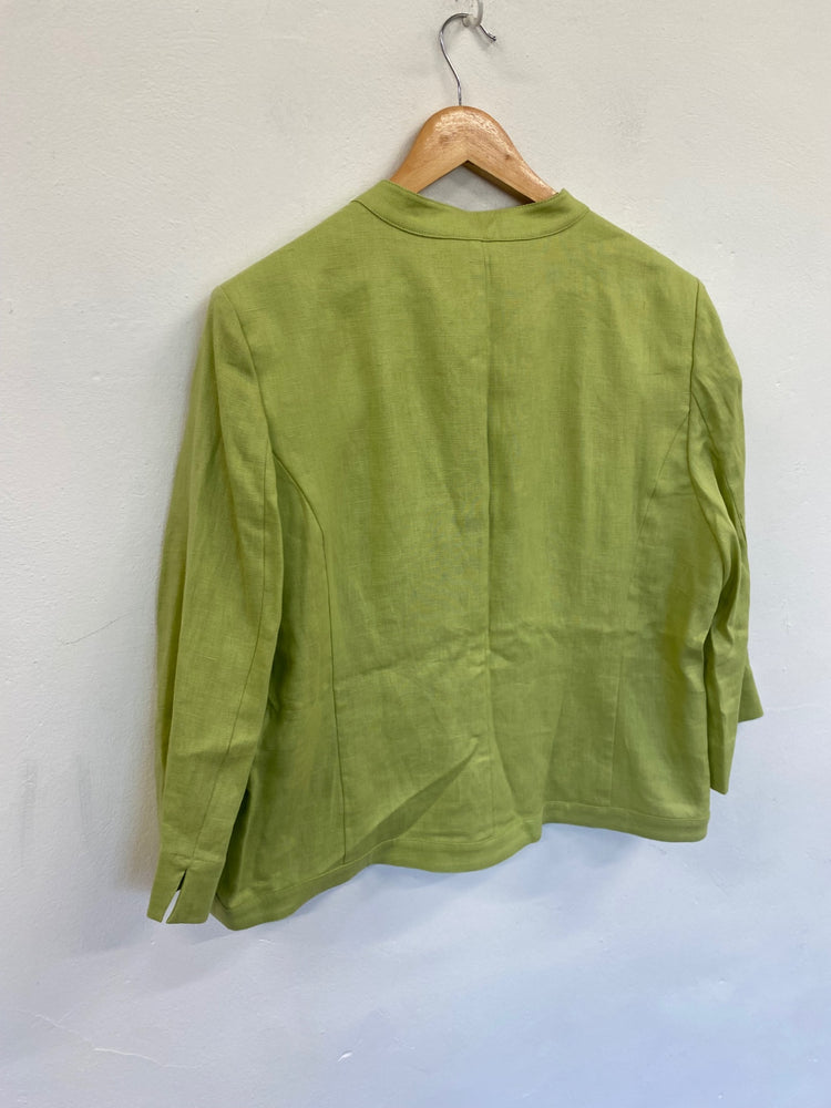 Fabulous CC Country Casuals Linen New Jacket UK18 Green Lime GC459