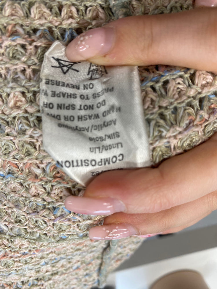 Fabulous Jaeger Cardigan UK S Beige pastels silk linen AT002