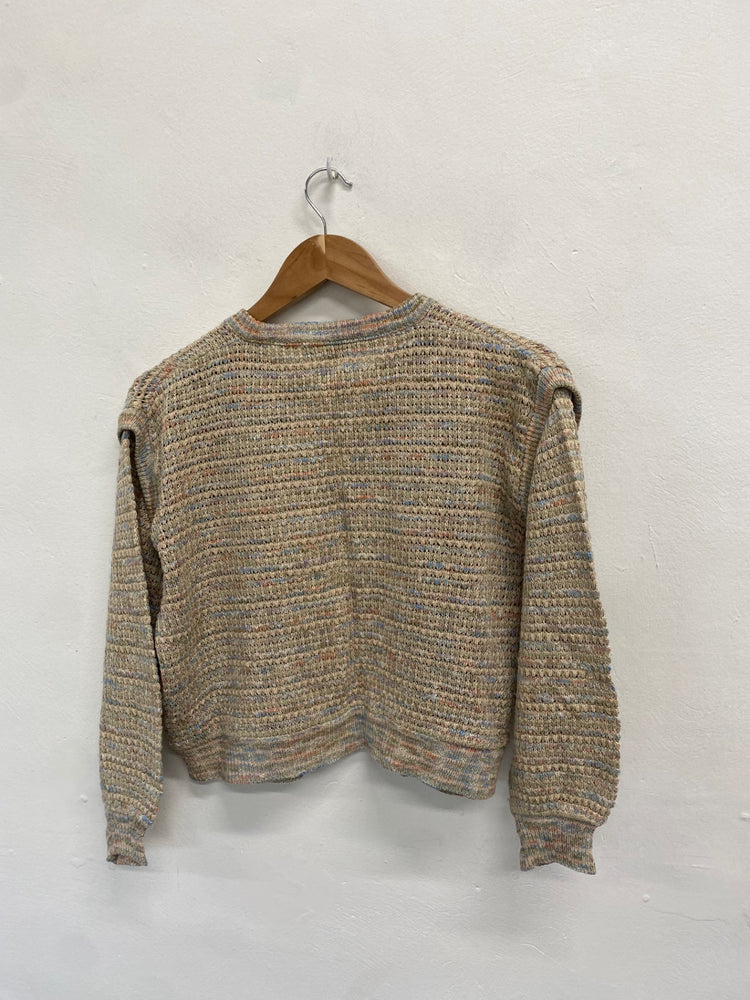 Fabulous Jaeger Cardigan UK S Beige pastels silk linen AT002