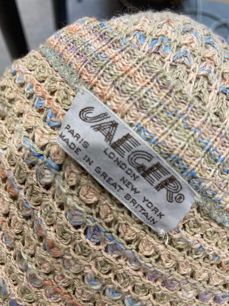 Fabulous Jaeger Cardigan UK S Beige pastels silk linen AT002