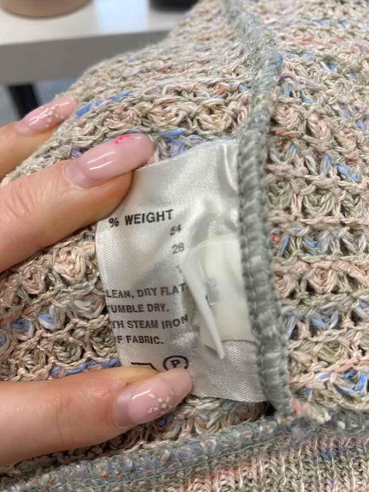 Fabulous Jaeger Cardigan UK S Beige pastels silk linen AT002