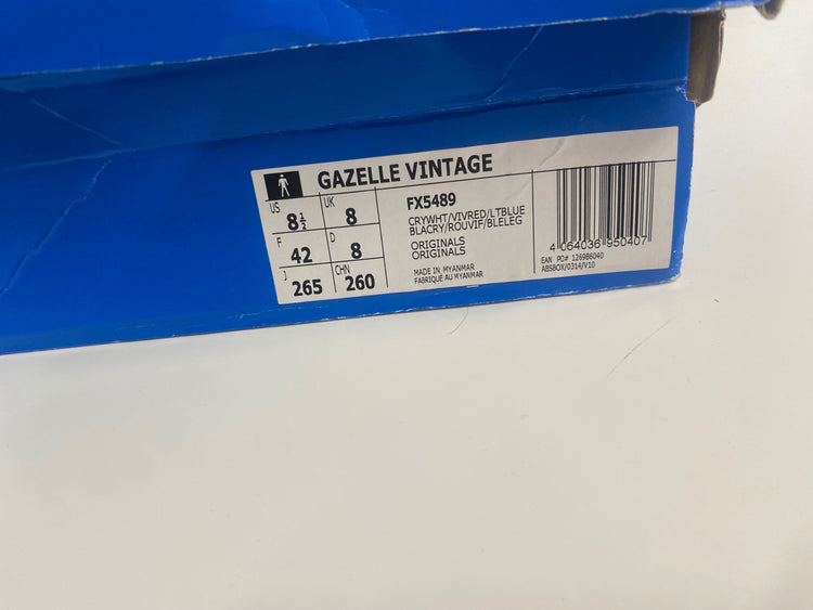 Fabulous Adidas Gazelle Vintage Sneakers UK8 White