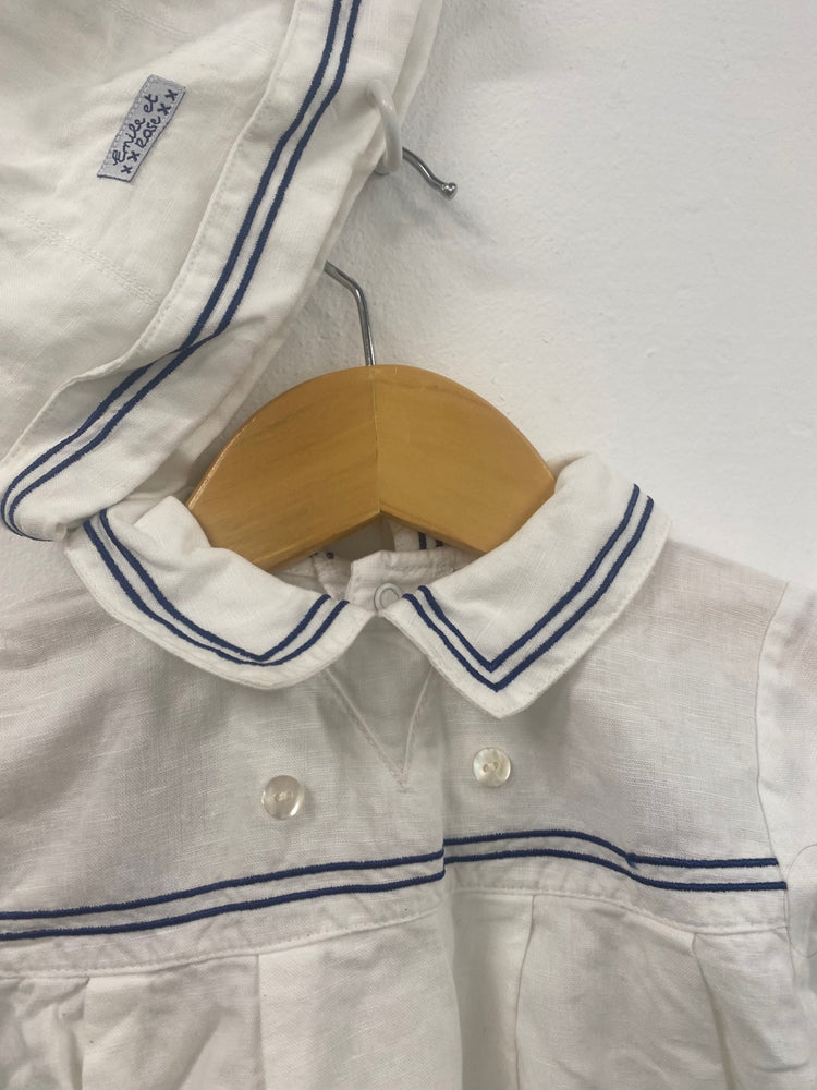 Fabulous Emile Et Rose sailor traditional Baby Clothes 6-9mths White Hat & suit #5 SW461