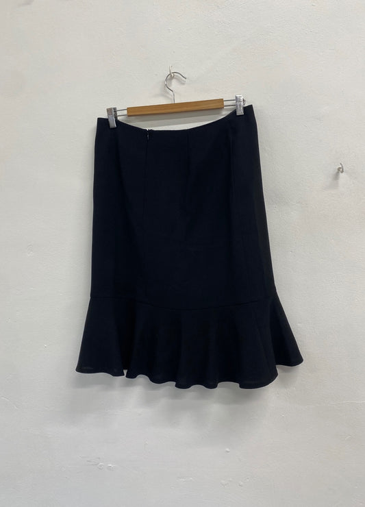 Fabulous Hobbs Skirt UK 14 Black frill hem office SW461