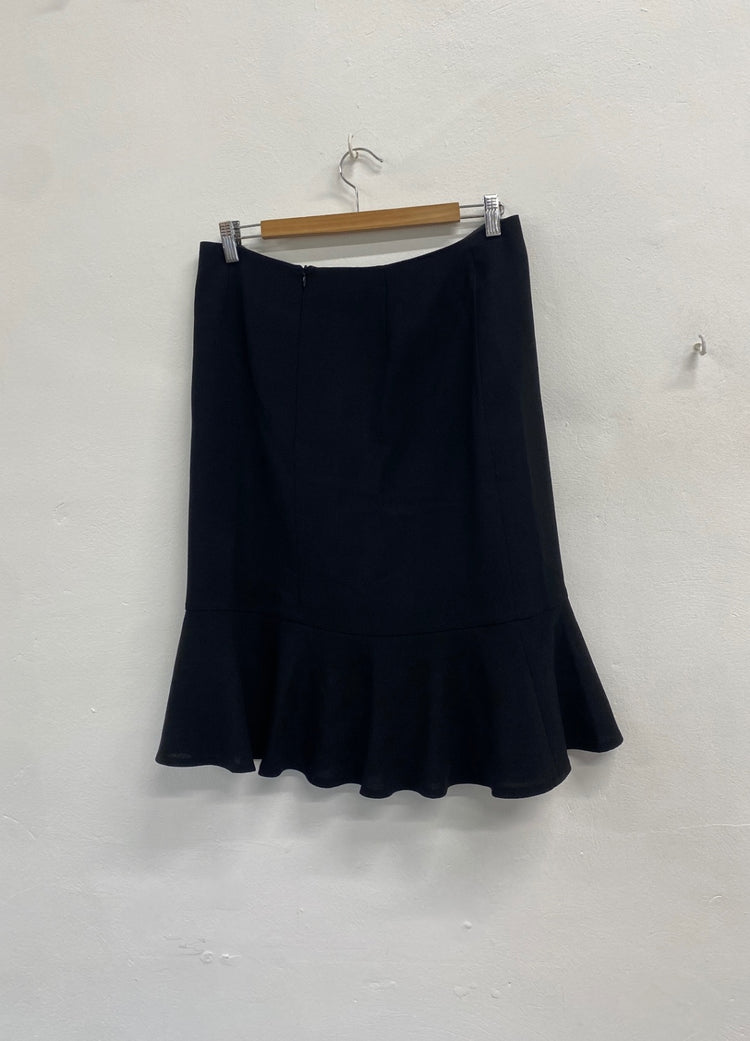 Fabulous Hobbs Skirt UK 14 Black frill hem office SW461