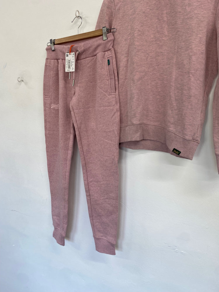 Fabulous Superdry Tracksuit Uk 8 Pink jumper joggers SW461
