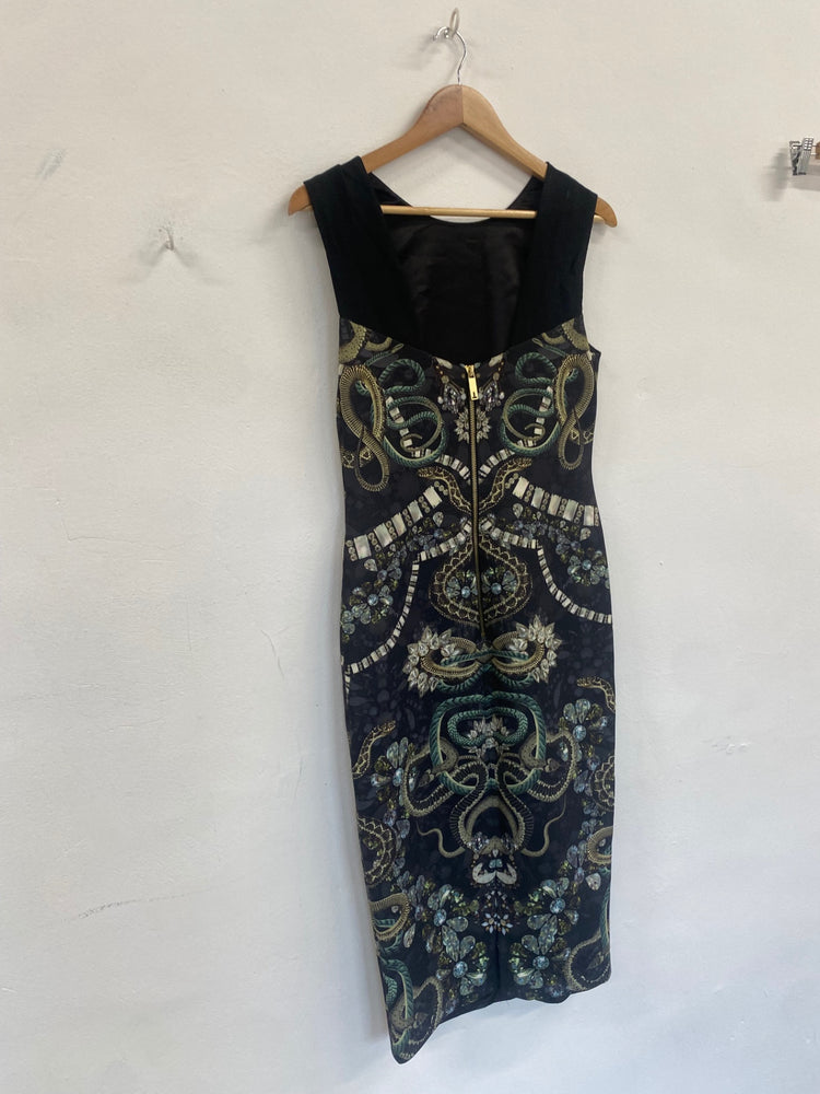 Fabulous Ted Baker Bella Gold chain Jewels Dress UK12 Black PS462