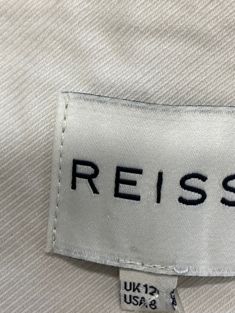 Fabulous REISS Mini Skirt ruffle tiered UK 12 Cream y2k PS462