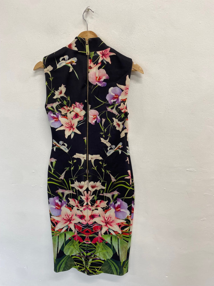 Fabulous Ted Baker jalita Dress UK 12 Multicolor floral PS462