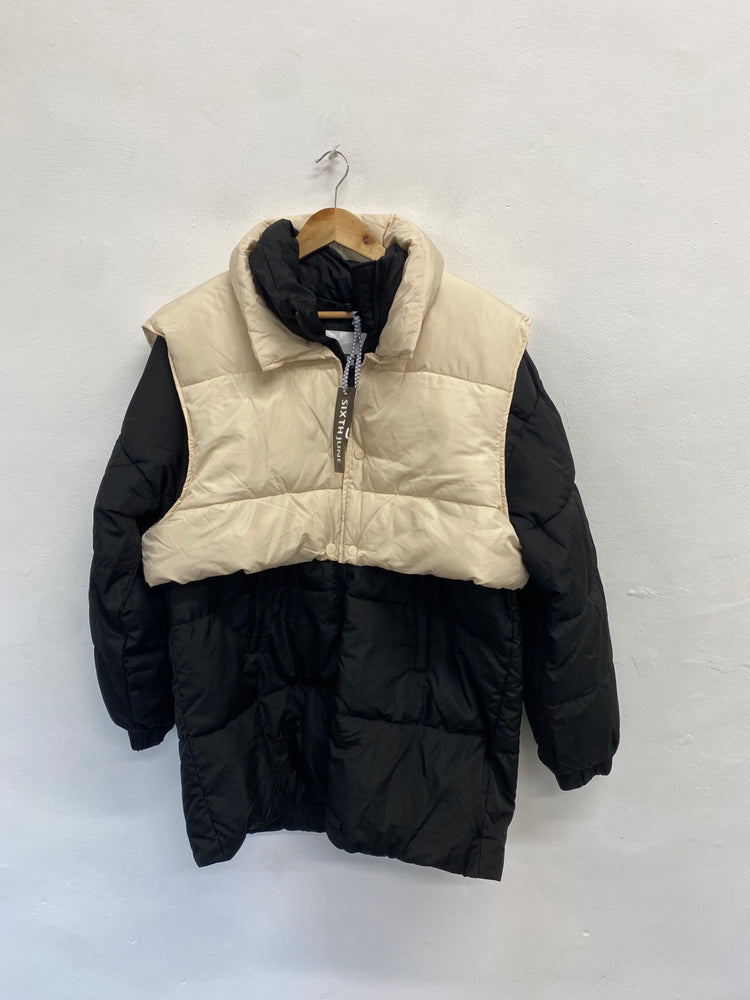 Fabulous SixthJune Puffer Jacket UK L Beige and Black