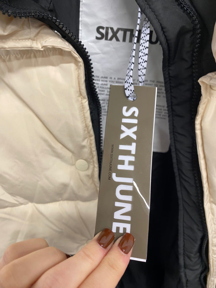 Fabulous SixthJune Puffer Jacket UK L Beige and Black