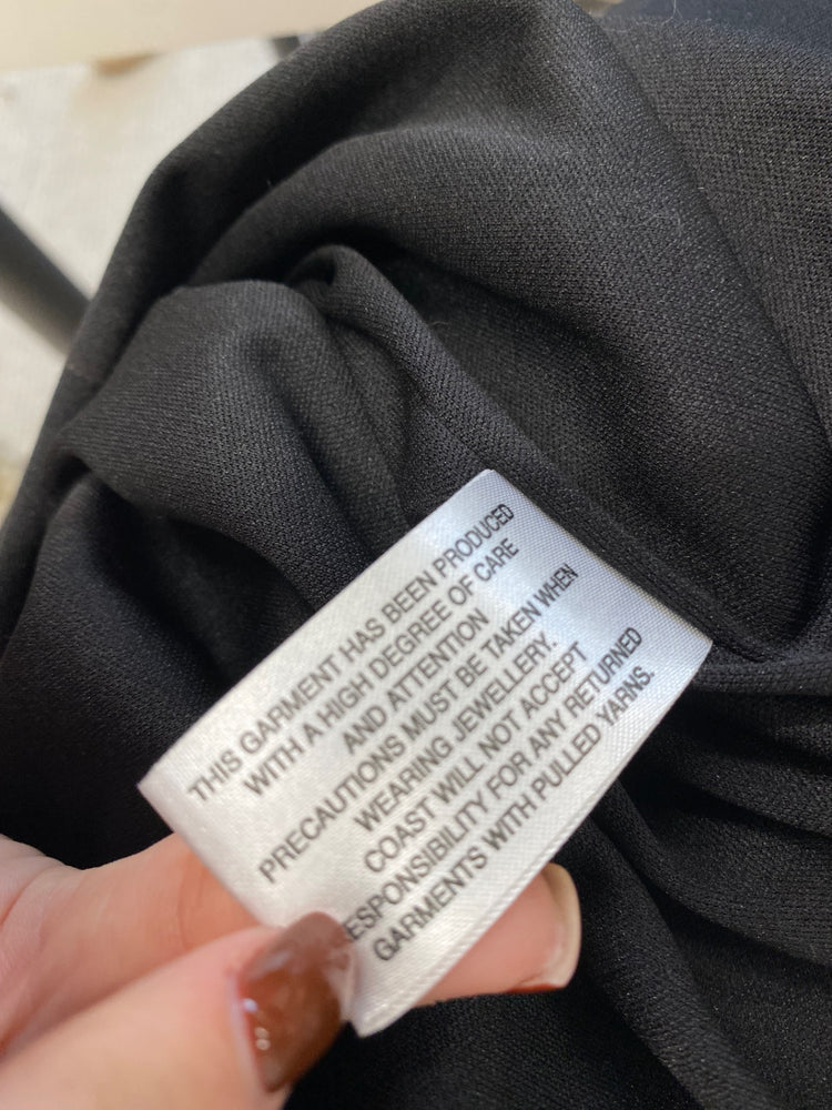 Fabulous Coast Dress UK 14 Black wrap side tie dress formal JF463