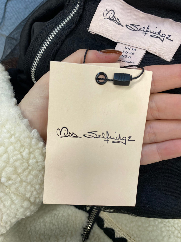 Fabulous Miss Selfridge Dress Uk 10 Black and silver sequin party JF463