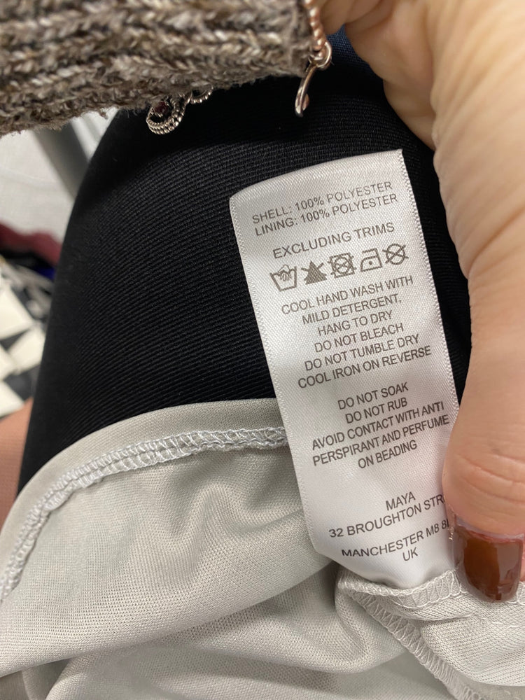 Fabulous Maya deluxe Dress Uk 10 Silver sequin mermaid tail JF463