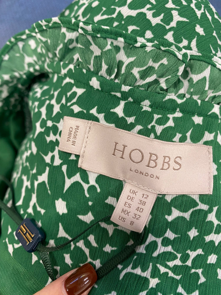 Fabulous Hobbs Dress UK 12 Green floral smock JF463