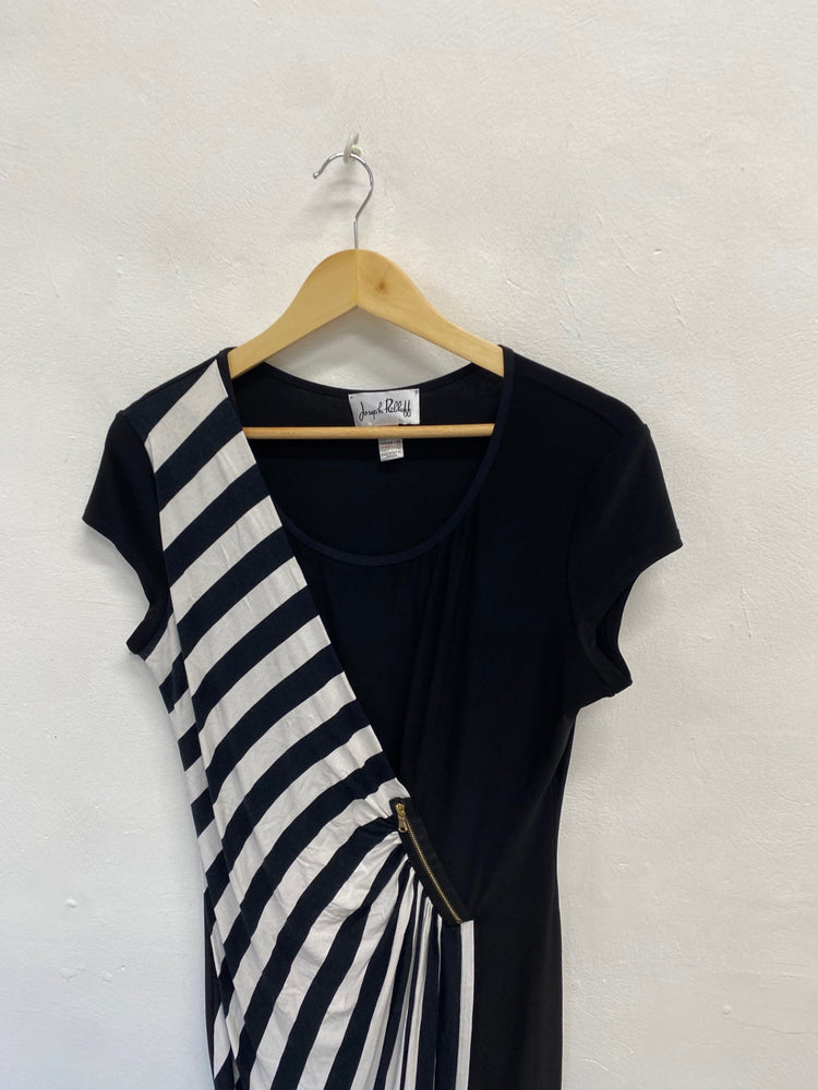 Fabulous Joseph Ribkoff Dress UK 14 Black and white striped JF463