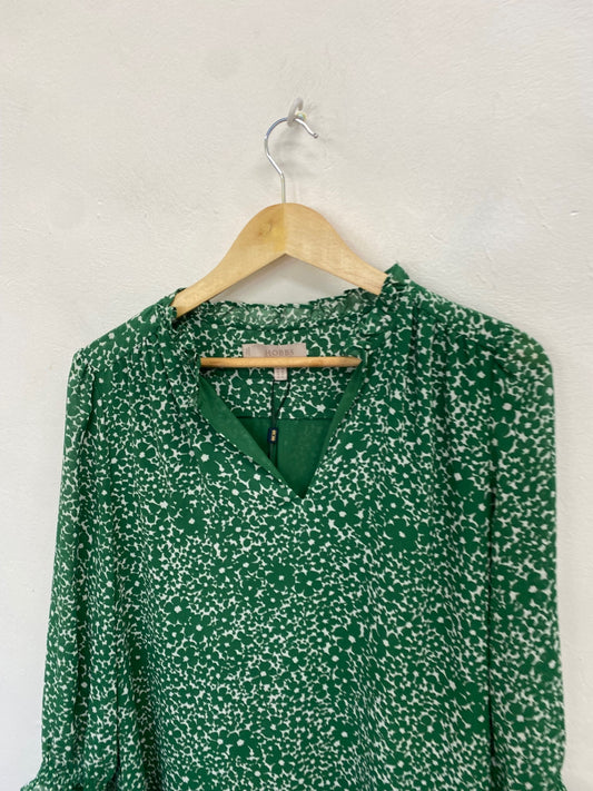 Fabulous Hobbs Dress UK 12 Green floral smock JF463