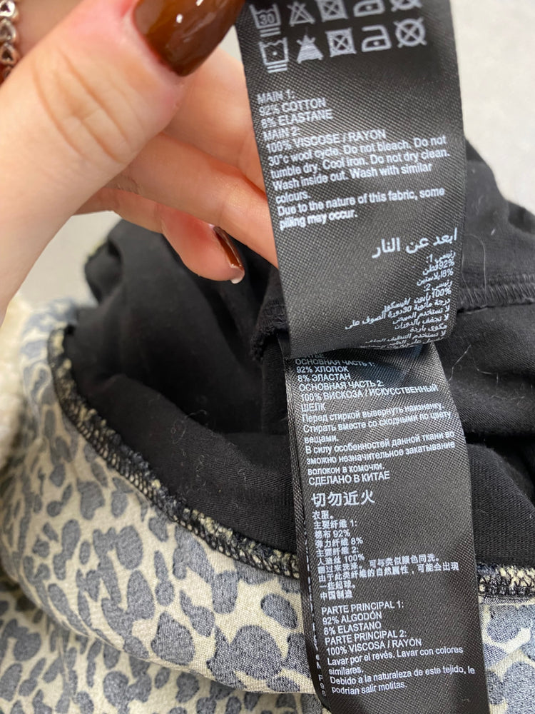 Fabulous Mint Velvet Dress Uk 10 Black leopard JF463