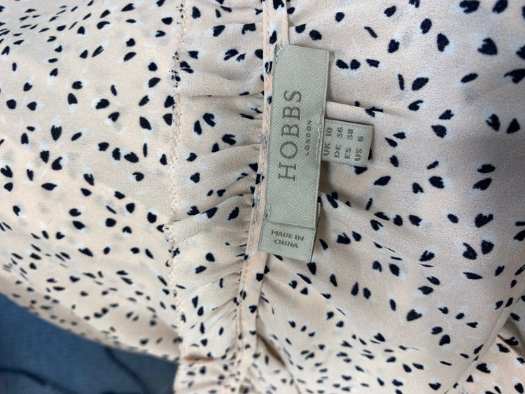 Fabulous HOBBS Blouse Uk 10 Black rose pattern JF463