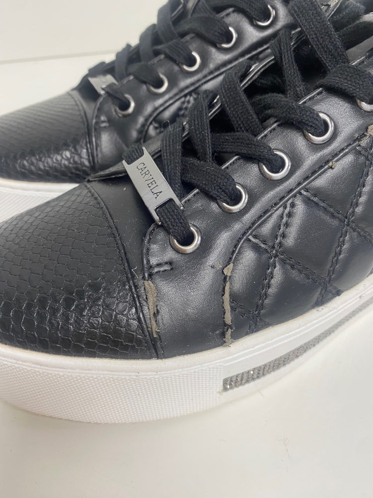 Fabulous Carvela Jeo quilted platform Sneakers UK6 Black JF463