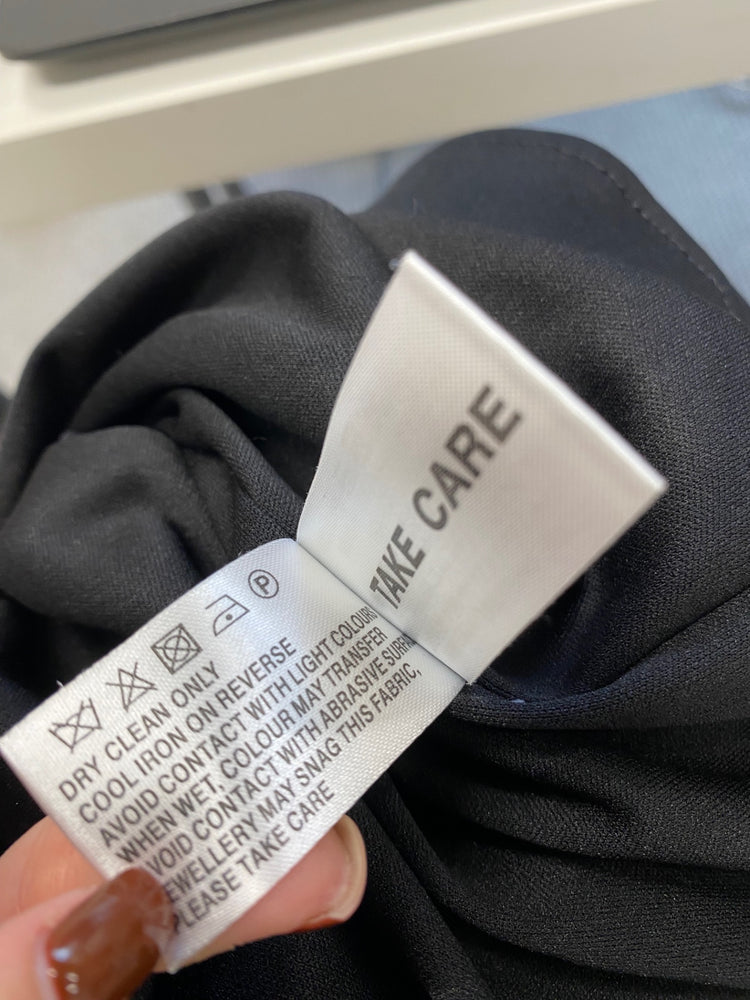 Fabulous Coast Dress UK 14 Black wrap side tie dress formal JF463