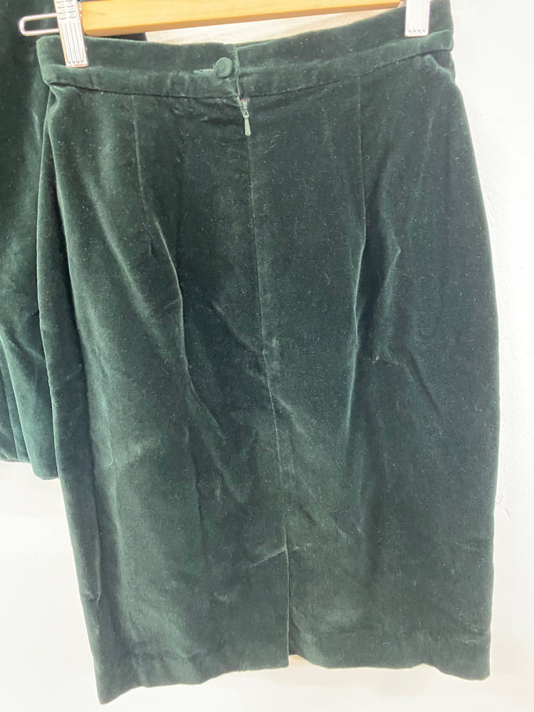 Fabulous Monsoon Twilight Velvet vintage Suit Set UK8-10 Forest Green w25 JF463