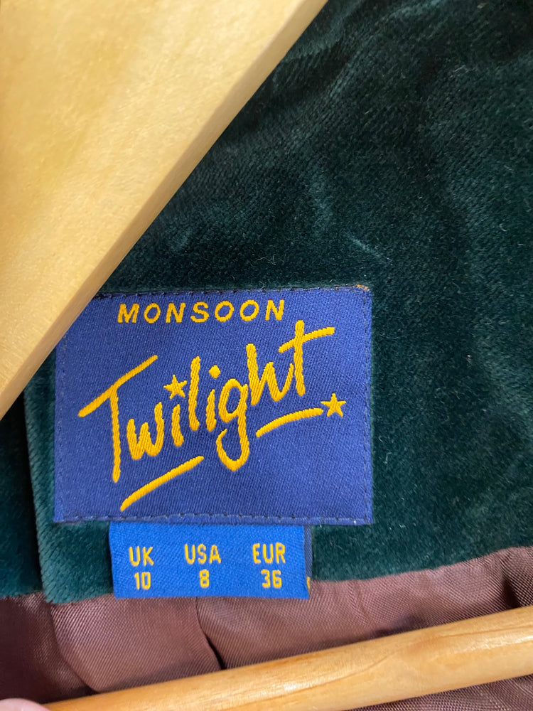 Fabulous Monsoon Twilight Velvet vintage Suit Set UK8-10 Forest Green w25 JF463