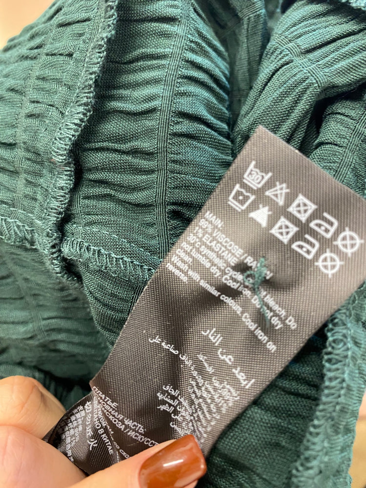 Fabulous Mint Velvet Dress UK 10 Dark green shirred maxi JF463