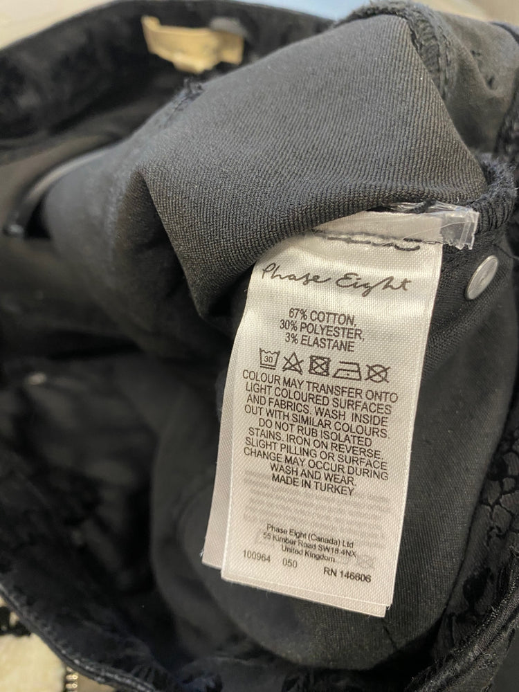 Fabulous Phase Eight Skinny trousers UK 14 Black rose JF463