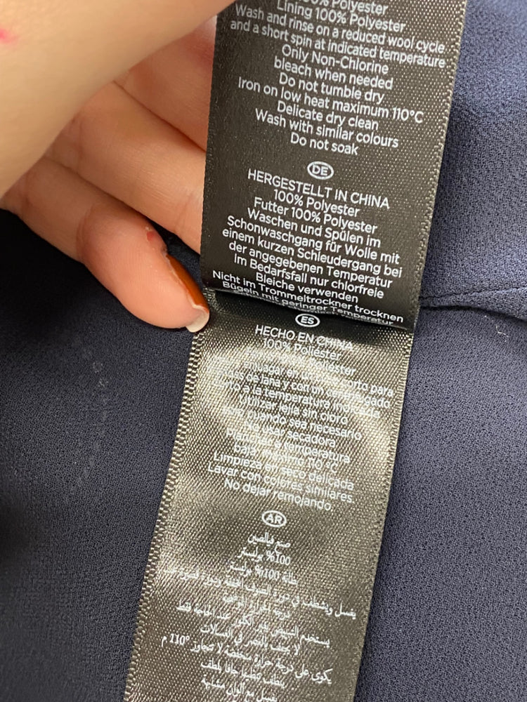 Fabulous Hobbs Blouse UK 10 Navy Blue Clarice spotted JF463