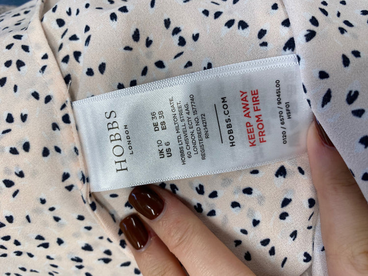 Fabulous HOBBS Blouse Uk 10 Black rose pattern JF463