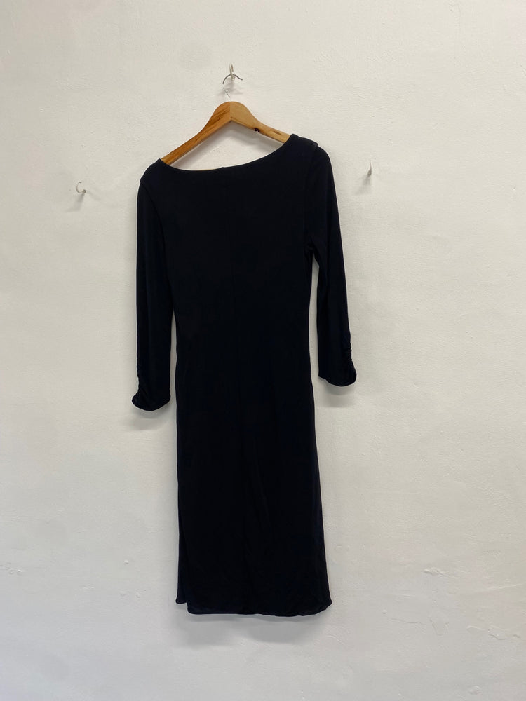 Fabulous Coast Dress UK 14 Black wrap side tie dress formal JF463