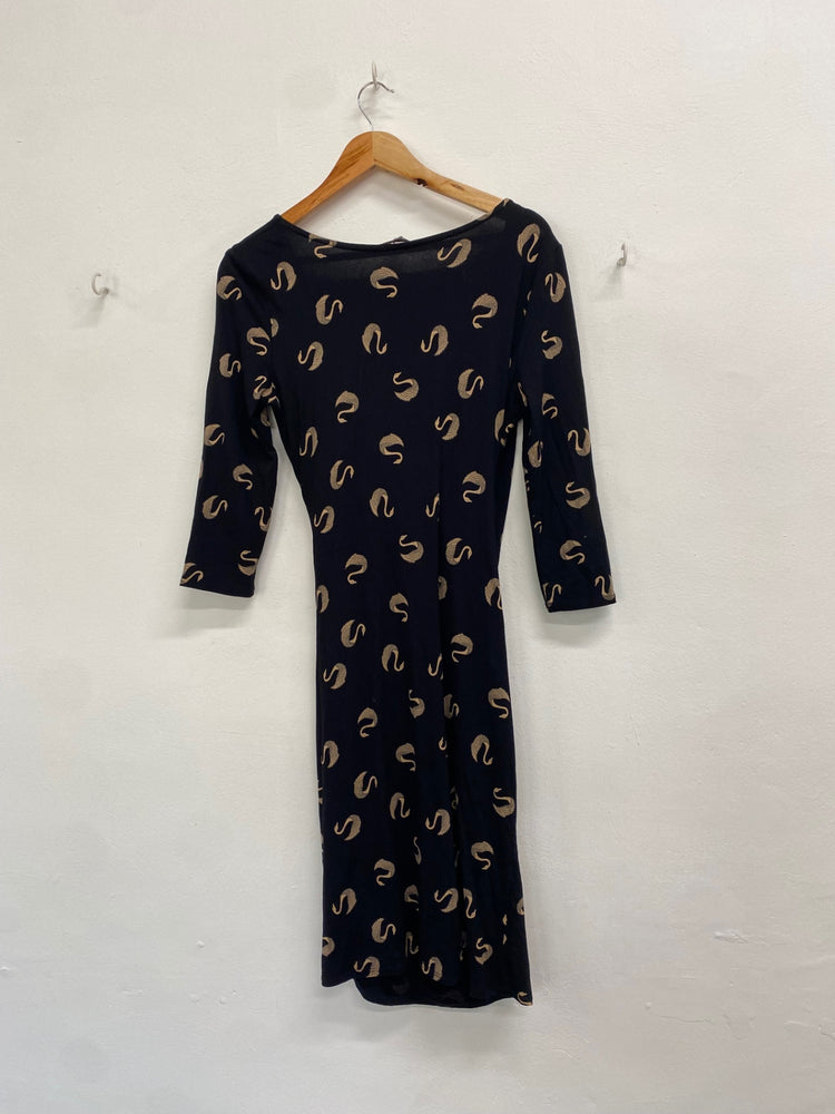 Fabulous Phase Eight Dress UK 14 Black swan Midi jf463